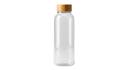 Reusable glass water bottle isolated on transparent background