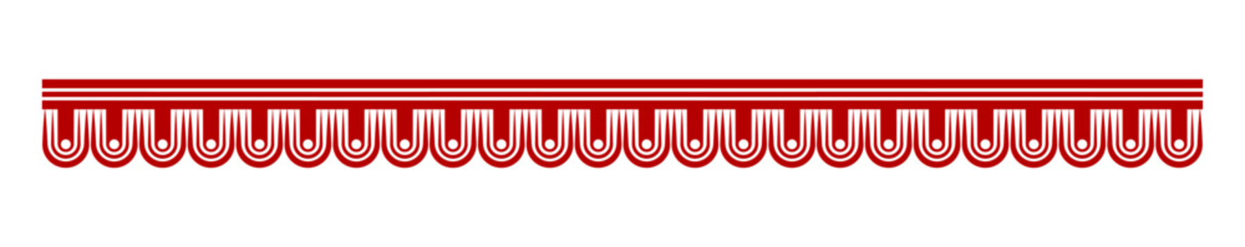 Durga Puja decorative border; a traditional red Bengali design element inspired by Chalchitra and Alpona art for creating seamless patterns and dividers
