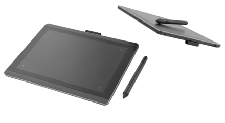 Gray Graphic Tablet with Stylus Pen.