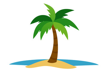 tropical island with palm tree