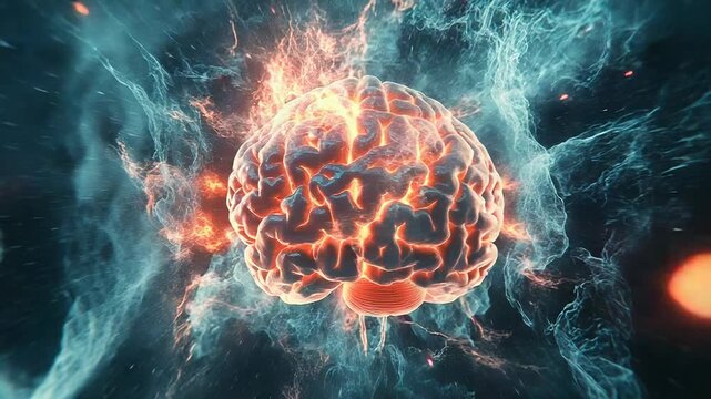 Human brain exploding with creative energy and ideas