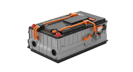 Electric vehicle battery isolated on Transparent background