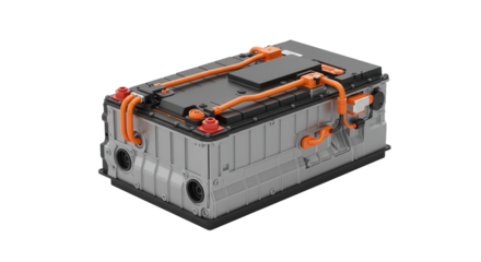 Electric vehicle battery isolated on Transparent background