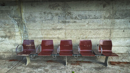 old chairs on train platform
