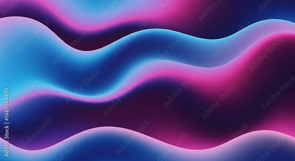 Poster a mesmerizing abstract background featuring smooth, flowing waves of vibrant blue and pink hues, cre