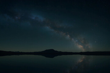 Fototapeta premium Milky Way Reflection over Still Lake