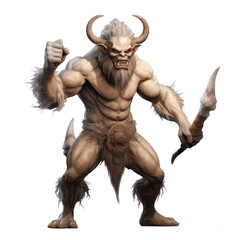 Fototapeta premium satyr with sharp weapon