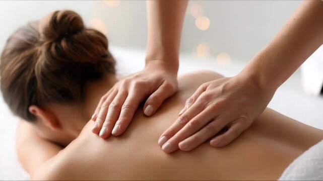 Relaxation therapy session at a wellness center focuses on soothing back massage techniques to alleviate stress and promote rejuvenation