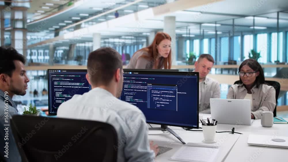 Poster agile coding team driving business development