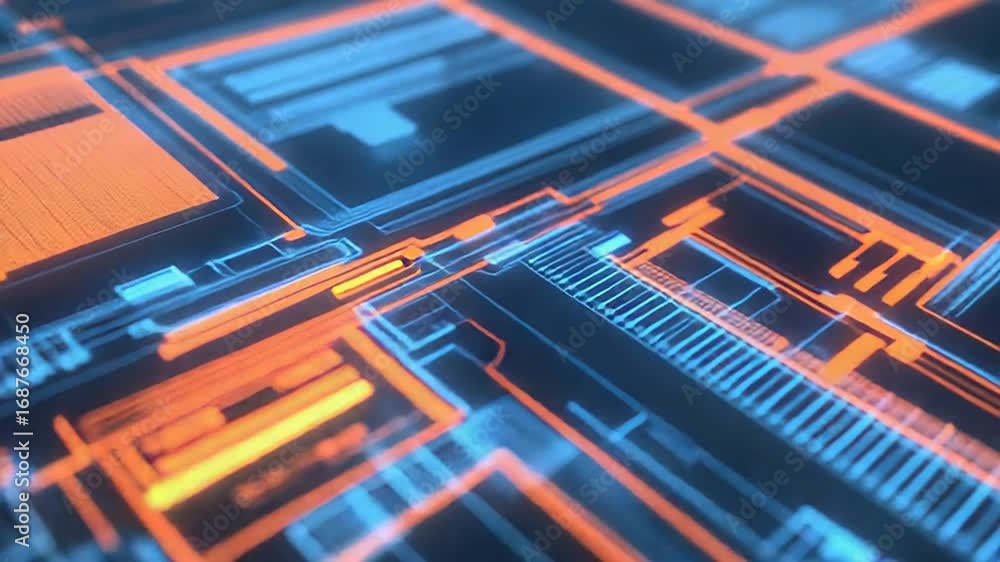 Aufkleber futuristic interface displaying complex data streams in cyberspace