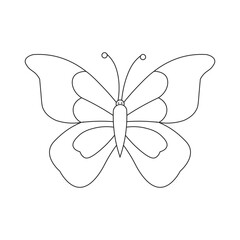 Black and White Butterfly Illustration on White Background