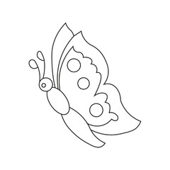 Black and White Butterfly Illustration on White Background