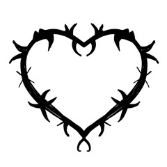 Abstract black heart shape doodle illustration for decoration