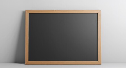 Framed Canvas. Simple Wood Border, Dark Central Field, Adjacent to a Pale Wall.