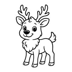Cute Cartoon Reindeer Illustration for Christmas and Holiday Themes