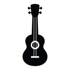 Black Ukulele Silhouette for Music and Instrument Illustrations