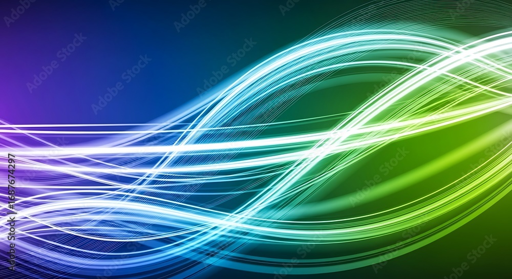Poster abstract background with glowing lines in vibrant colors creating a dynamic and energetic feel, perf