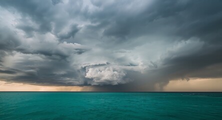 Tempestuous Skies, Calm Waters. A Study in Contrasting Weather Elements.