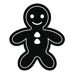 gingerbread man isolated on black