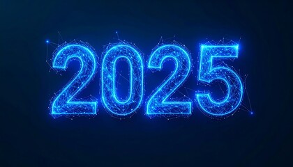 Abstract digital year 2025