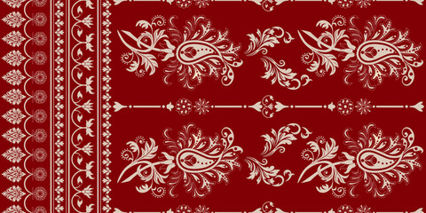 Vector Hand drawn colourful geometric flowers Motifs African boho paisley, seamless patterns with floral for fabric Ethnic Indian Pattern, textiles, clothing, wrapping paper, backdrop, banner.
