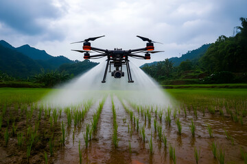 Smart Drone Spraying Rice Fields