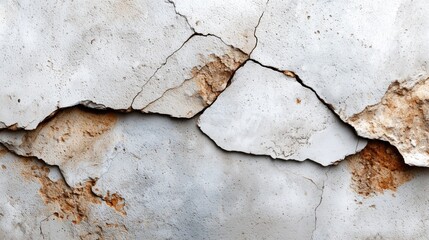 Fototapeta premium Cracked wall texture damaged concrete surface construction problem background