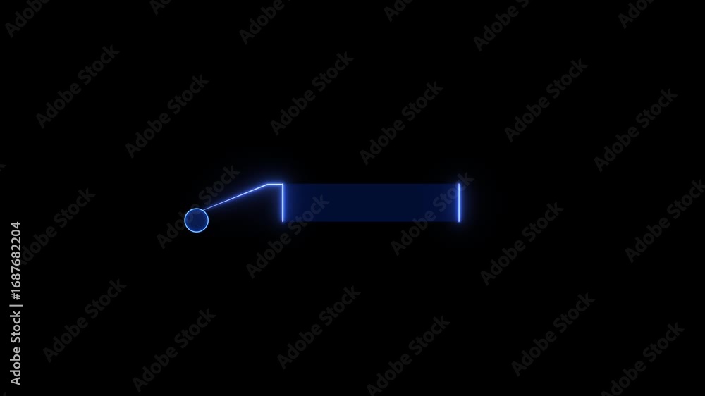 Fototapete glowing neon hud callout rectangle text box animation, modern technologies elements on black backgro