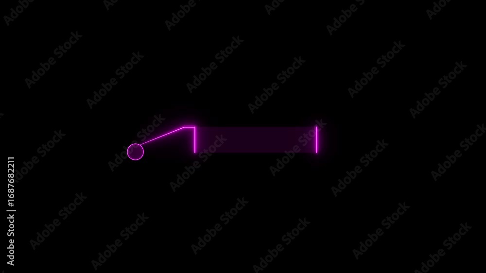 Fototapete glowing neon hud callout rectangle text box animation, modern technologies elements on black backgro