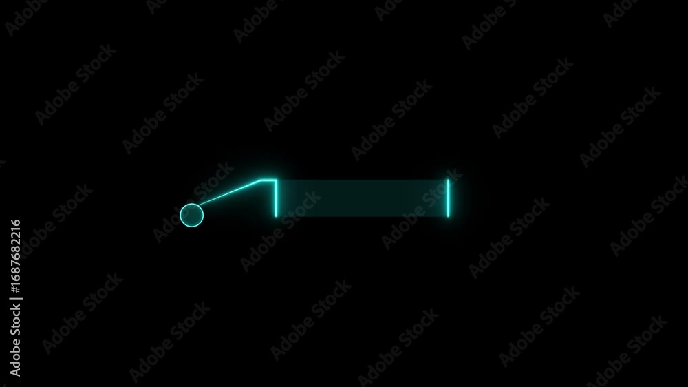 Fototapete glowing neon hud callout rectangle text box animation, modern technologies elements on black backgro