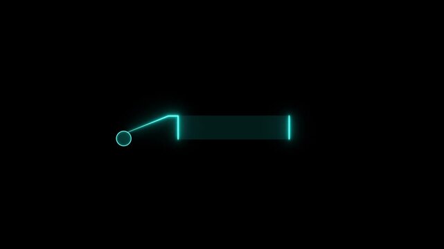 Glowing Neon Hud callout rectangle text box animation, modern technologies elements on black background. highlighting and user interface projects.