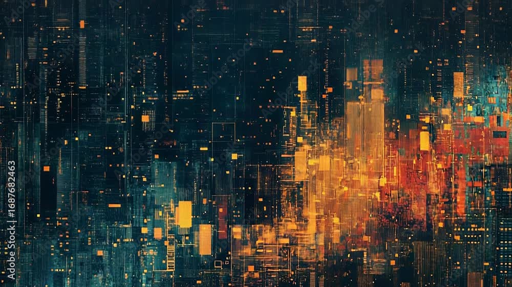 Poster complex electronic circuitry creating futuristic technological background