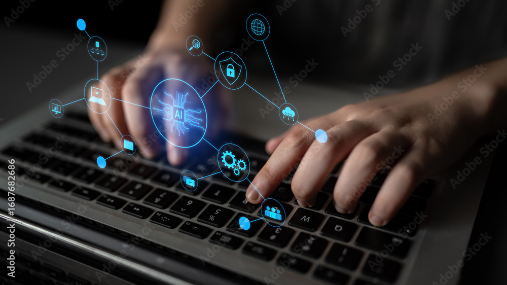 Aufkleber ai network system connects data, security, communication, and intelligence. ai network system enable