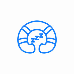 croissant sleep rest icon sign vector