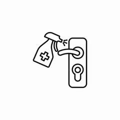 disinfecting door handle icon sign vector