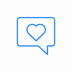 heart chat icon sign vector