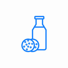 milk cookies sleep icon sign vector