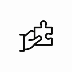 puzzle in hand icon sign vector