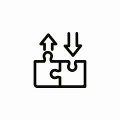 puzzle piece exchange icon sign vector