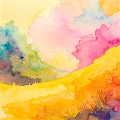 Vibrant watercolor landscape