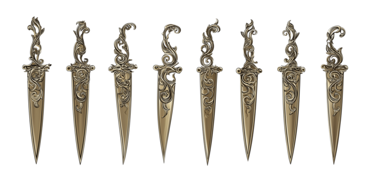 Set of ornate antique daggers