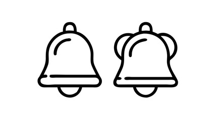 Two simple bell icons, one with a smooth top and the other with a decorative top.