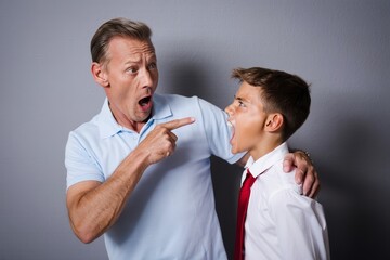 Father and Son Arguing, Showing Disagreement and Tension