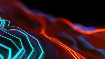 computer wallpaper concept, abstract neon circuit patterns, glowing digital streams, futuristic design