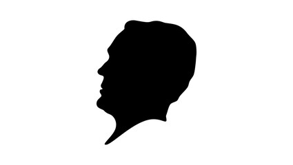 Federico Garcia Lorca portrait, black isolated silhouette