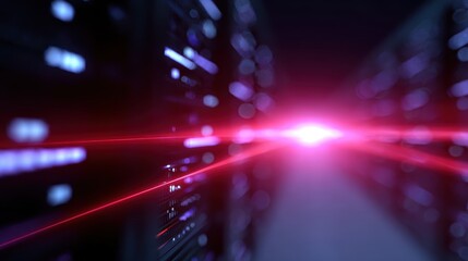 cloud technology data center, rows of glowing servers, abstract digital network streams, futuristic IT scene