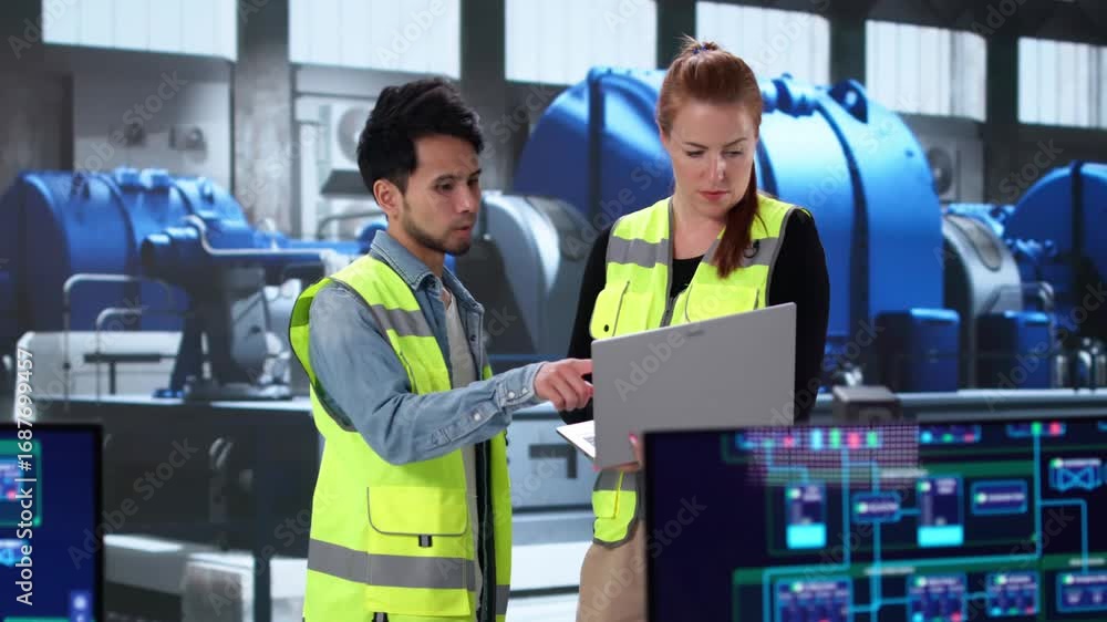 Poster young engineer learning scada automation operations