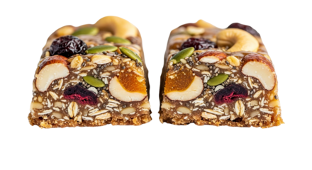 Close-up of a Nutritious Cereal Bar A Healthy Snack Option with Nuts, Seeds, and Dried Fruit