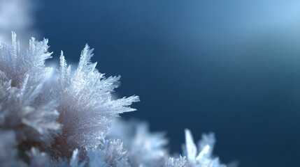 ice crystal background with frost textures and soft blue tones