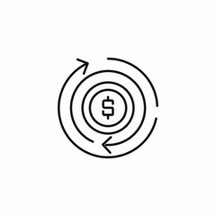 recurring money flow icon sign vector